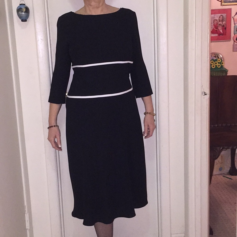 Maggy London Black & White Dress Sz 12